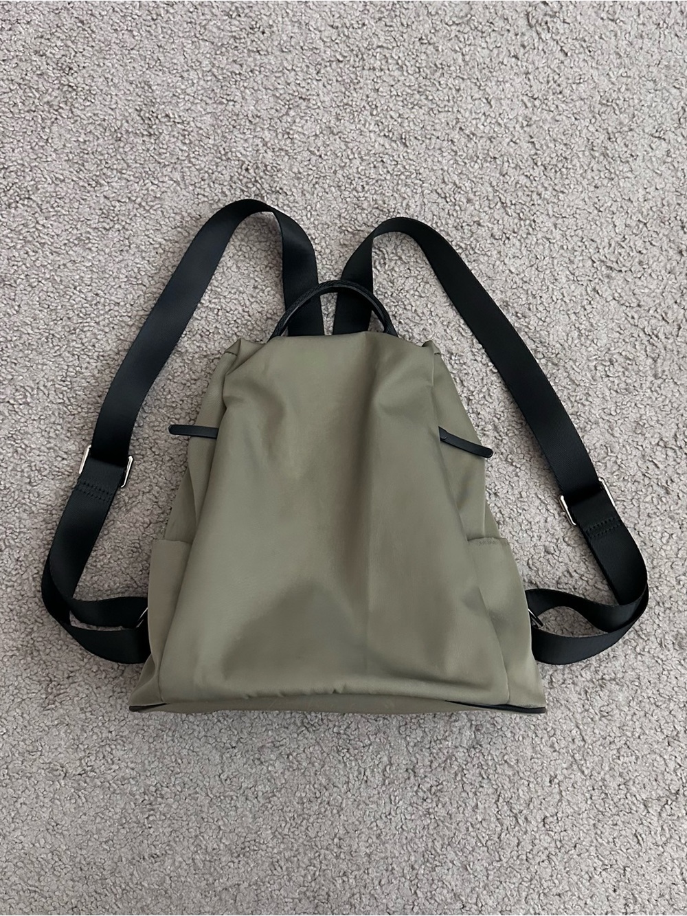 Olive Green Mini Nylon Backpack